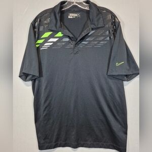 Nike Golf Dri-FIT Men’s Large Black Polo Shirt Tour Performance Athletic